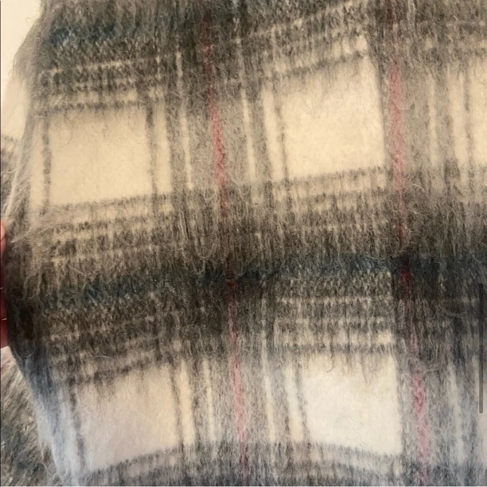 SOLD | Tokyo Darling | Oversized Fuzzy Plaid Coat - Picture 10 of 16